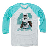 Mens Baseball T-Shirt Turquoise / Ash