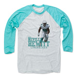 Mens Baseball T-Shirt Turquoise / Ash